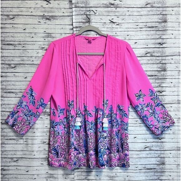 Lilly Pulitzer Marilina Tunic Top Lucky Lady Engineered - Picture 3 of 11